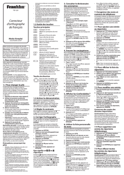 Franklin TSF-329 Manuel utilisateur