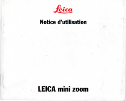 Leica mini zoom Manuel utilisateur