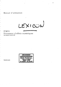 Lexicon PCM70 Manuel d'Utilisateur | AI Chat & PDF