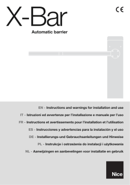 Nice X-BAR Manuel utilisateur