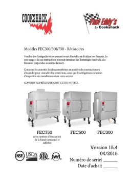 Cookshack FEC300, FEC500, FEC750: Manuel d'utilisation + IA