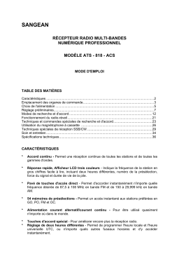 SANGEAN ATS-818-ACS Mode d'emploi | Chat IA et PDF