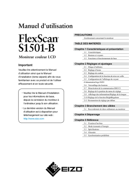 EIZO FlexScan S1501-B Manuel Utilisateur | AI Chat