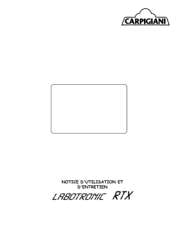 Carpigiani MANTEC. LABOTRONIC 15/45 RTX W Manuel utilisateur
