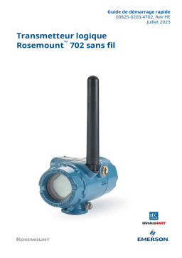 Rosemount Transmetteur logique 702 sans fil Mode d'emploi