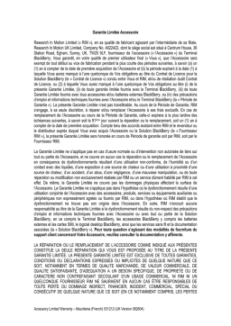 Garantie Accessoire BlackBerry : Chat IA & PDF