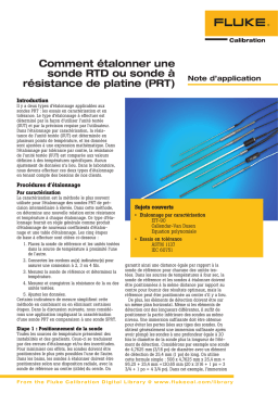 Sonde RTD: Etalonnage, PDF et IA | Fluke Calibration