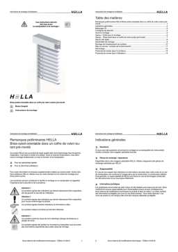 HELLA Brise-soleil orientable Manuel utilisateur