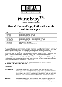 Blichmann WineEasy 208 litres Manuel utilisateur