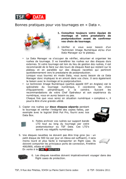 Tournage Data : Guide des bonnes pratiques | AI Chat & PDF Download