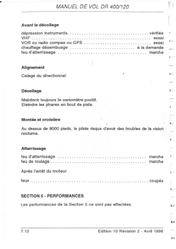 DR400/120 : Manuel de Vol + Chat IA & PDF