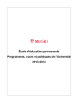 McGill &Eacute;cole d'&eacute;ducation permanente Mode d'emploi