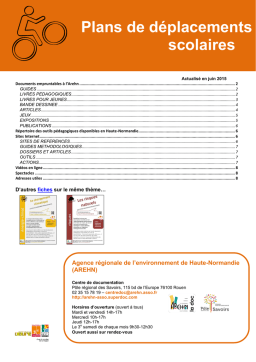 AREHN Plan de déplacements scolaires Mode d'emploi