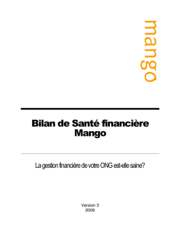 MANGO Bilan de Santé financière Mode d'emploi