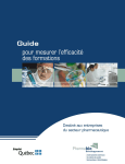 Pharmabio D&eacute;veloppement Guide pour mesurer l&rsquo;efficacit&eacute; des formations Mode d'emploi