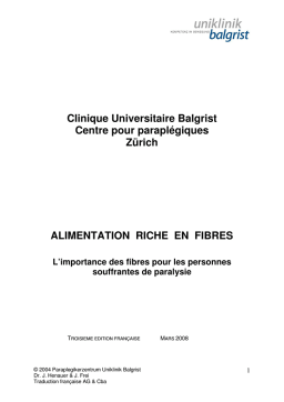 Guide nutritionnel Balgrist: AI Chat & PDF