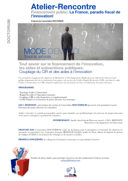 Aides à l'innovation : Guide IA et PDF