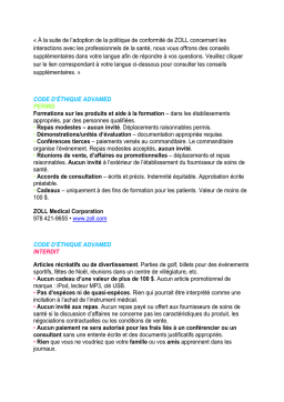 Guide d'éthique des dispositifs médicaux ZOLL | IA et PDF