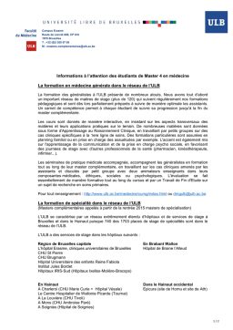 ULB médecine générale Mode d'emploi