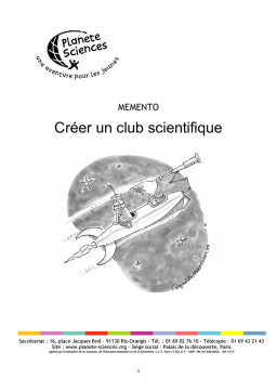 Planète Sciences club scientifique Mode d'emploi