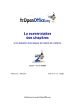 OpenOffice.org num&eacute;roter les chapitres Mode d'emploi