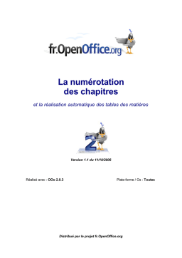 OpenOffice.org numéroter les chapitres Mode d'emploi