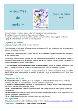 Gouttes de Mots : Aide à l'Écriture Poétique + PDF