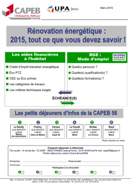 CAPEB rénovation énergétique Mode d'emploi