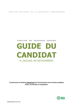 INRA à l’accueil en détachement Mode d'emploi