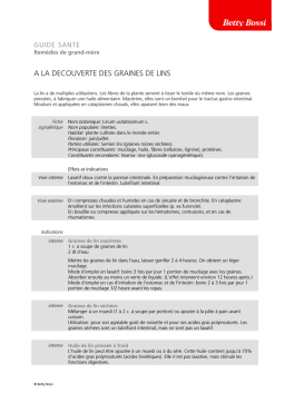 Graines de lin : Guide, Chat IA & Téléchargement PDF