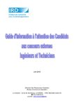 IRD Ing&eacute;nieurs et Techniciens Manuel utilisateur