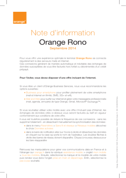 ORANGE Orange Rono Manuel utilisateur