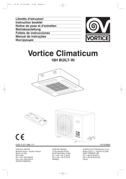 Vortice 18H BUILT-IN Manuel utilisateur