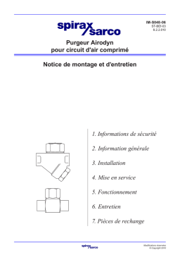 Spirax Sarco Purgeur Airodyn Manuel utilisateur