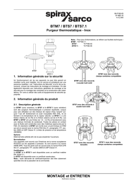 Spirax Sarco BTS7.1 Manuel utilisateur