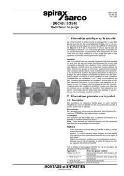 Spirax Sarco SGS40 Manuel utilisateur