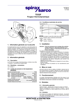 Spirax-Sarco TD32 FA Manuel utilisateur