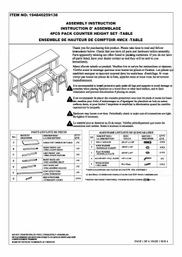 Ensemble hauteur comptoir: Chat IA et Téléchargement PDF