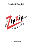 ZipRip UC5 Manuel utilisateur