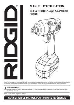 RIDGID R82320 Clé à Chocs : Manuel d'utilisation + Chat IA