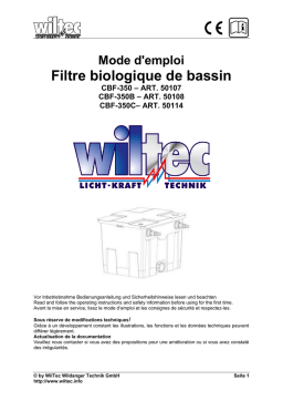 WilTec CBF-350, CBF-350B, CBF-350C : Mode d'emploi + AI Chat