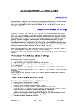 CBC Logiciel LCR : Mode d'emploi + Chat IA & PDF