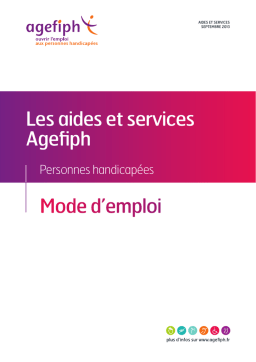 Agefiph aides et services Manuel utilisateur