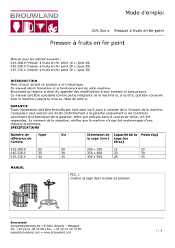 Brouwland 015.308.0 Manuel utilisateur