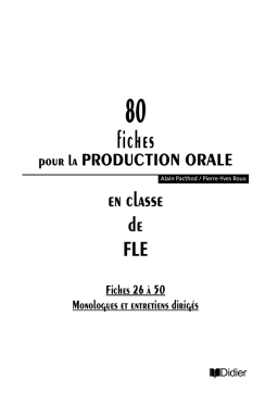 Didier fiches production orale Manuel utilisateur