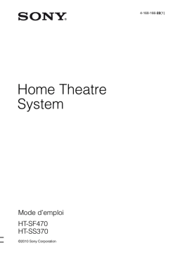 Sony HT-SS SS370 Mode d'emploi