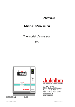 JULABO ED : Mode d'emploi + Chat IA & Téléchargement PDF