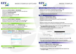 CCV carte cadeau Manuel utilisateur