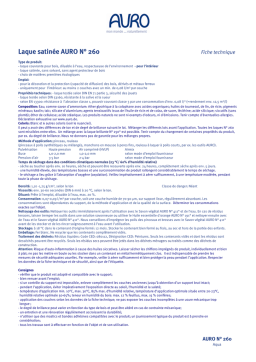 AURO N° 260 Laque : Fiche Technique | AI Chat & PDF