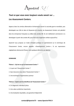 Apostrof RH Assessment Center Mode d'emploi